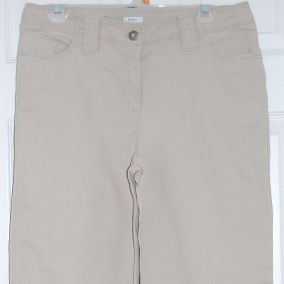 Liz Clairborne Capri Cotton Stretch Pants, Women Size 10 (Waist: 34.5"), Tan - Picture 4 of 7